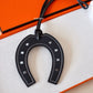 HERMES Black Horseshoe Bag Charm