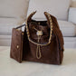 CHANEL 26C Dark Brown Suede Calfskin Medium 25 Bag Gold Hardware