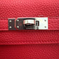 HERMES Kelly 25 Geranium Togo Retourne Palladium Hardware X Stamp