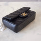 CHANEL 24K Black Lambskin Classic Rectangular Extra Mini 18cm Flap Light Gold Hardware