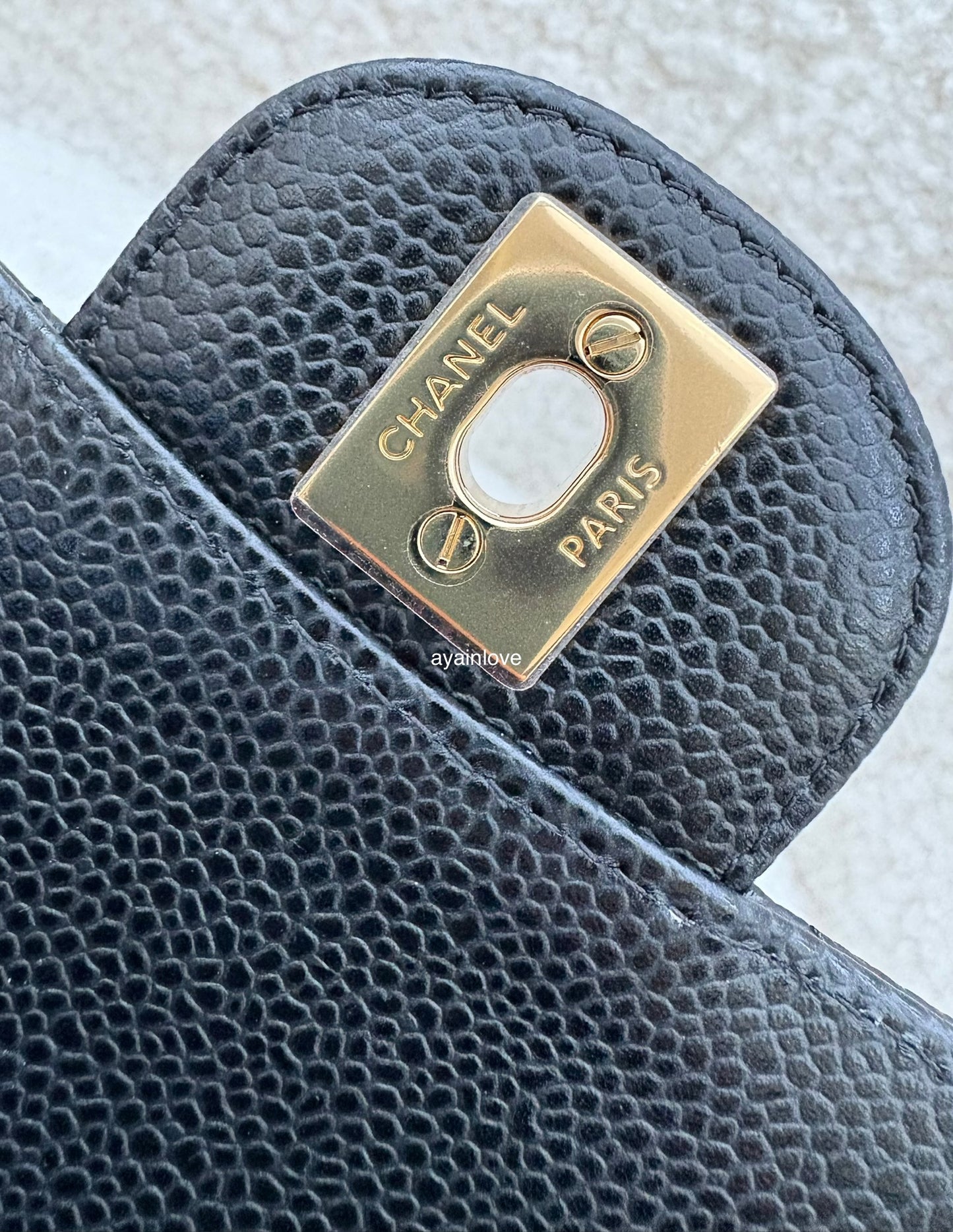 CHANEL Black Caviar Medium/Large Classic Flap Gold Hardware