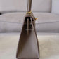 HERMES Kelly 25 Etoupe Epsom Bag Gold Hardware W Stamp