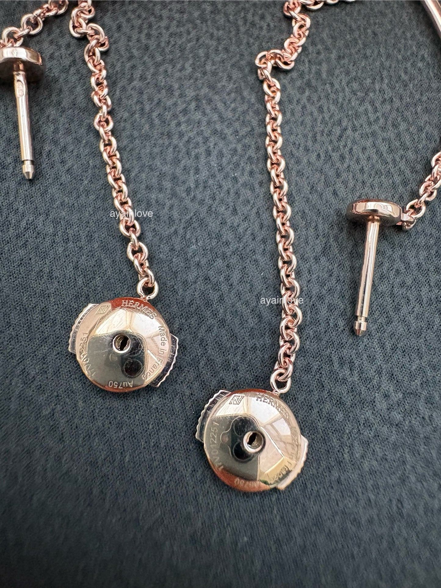 HERMES Chaine d’ Ancre Punk 18KT Rose Gold Earrings