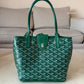 GOYARD Anjou Mini Green Goyardline Canvas/Calfskin Reversible Tote Bag