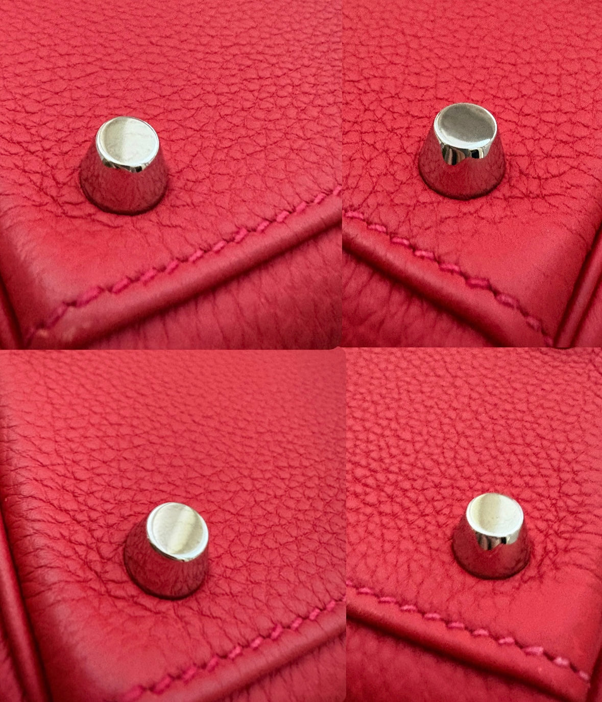 HERMES Kelly 25 Geranium Togo Retourne Palladium Hardware X Stamp