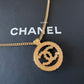 CHANEL 20K Round Pearl Crystal Black White CC Adjustable Necklace Gold Hardware