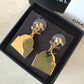 CHANEL 22A Rue Cambon CC Logo Drop Earrings Gold Hardware