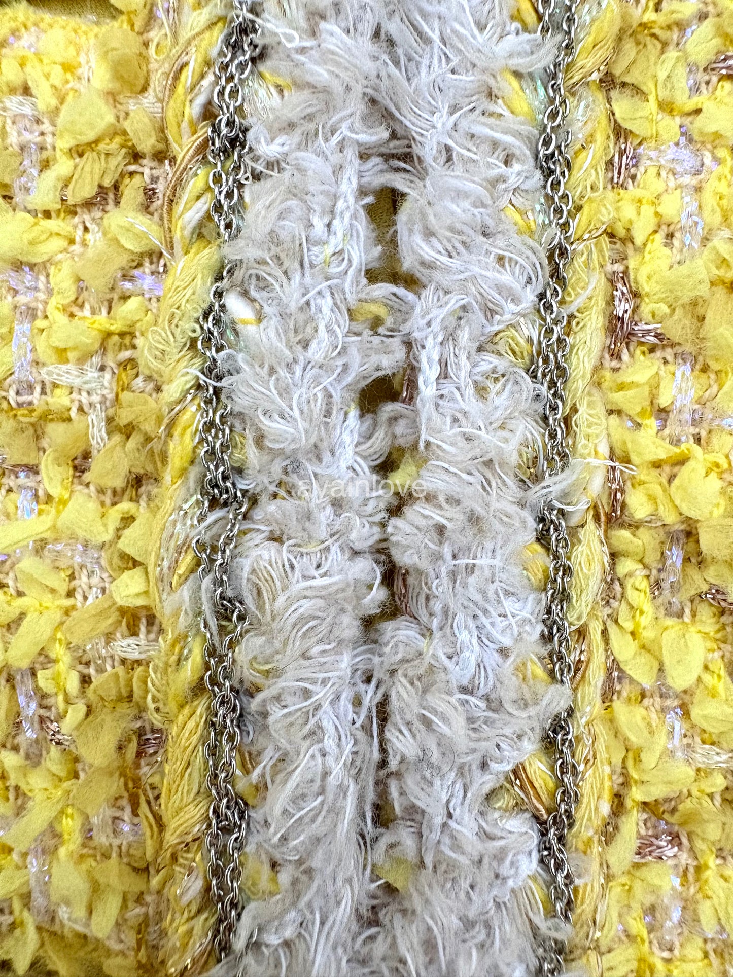 CHANEL 20P Yellow Fantasy Tweed Jacket Size 34FR