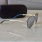 LOUIS VUITTON Gold Party Studded Mirrored Silver Lens Pilot Sunglasses Z0923U