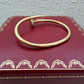 CARTIER 18KT Yellow Gold Full Size Classic JUC Juste Un Clou Diamonds Bracelet Size 17