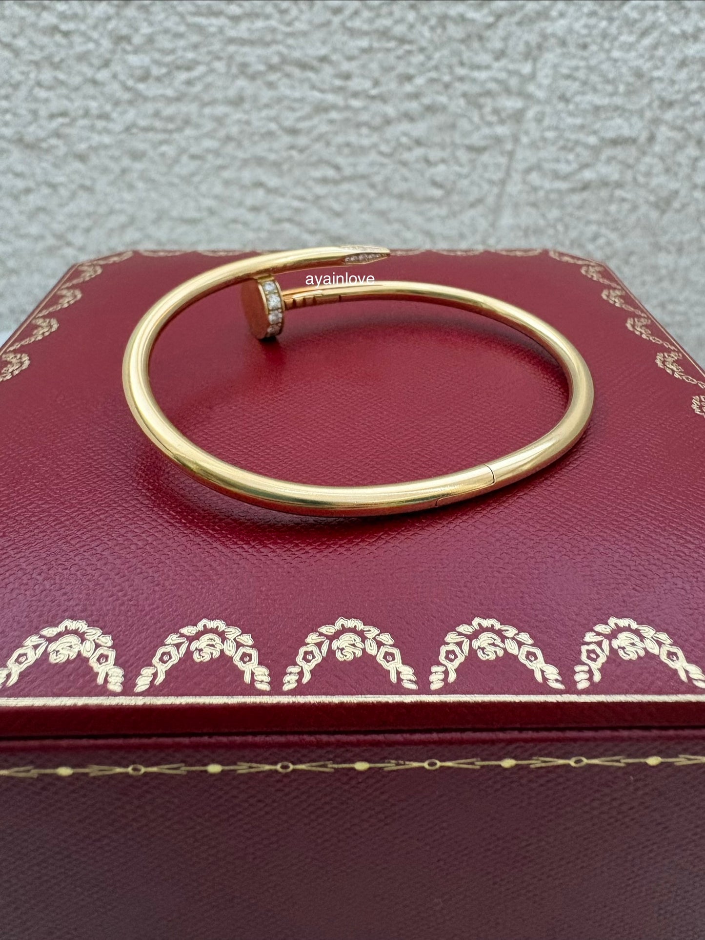 CARTIER 18KT Yellow Gold Full Size Classic JUC Juste Un Clou Diamonds Bracelet Size 17