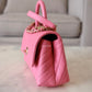 CHANEL Pink Caviar Chevron Small Coco Handle 24 cm Light Gold Hardware