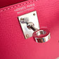 HERMES Mini Kelly 20 Pink Rose Lipstick Chèvre Mysore Palladium Hardware D Stamp