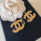 CHANEL Baroque Large CC Dangle Stud Earrings Gold Hardware