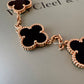 Van Cleef Arpels VCA 5 Motifs Bracelet Onyx 18KT Yellow Gold Vintage Alhambra