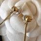 CHANEL Baroque Large CC Dangle Stud Earrings Gold Hardware