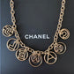 CHANEL 17C Logo CC Necklace Light Gold Hardware