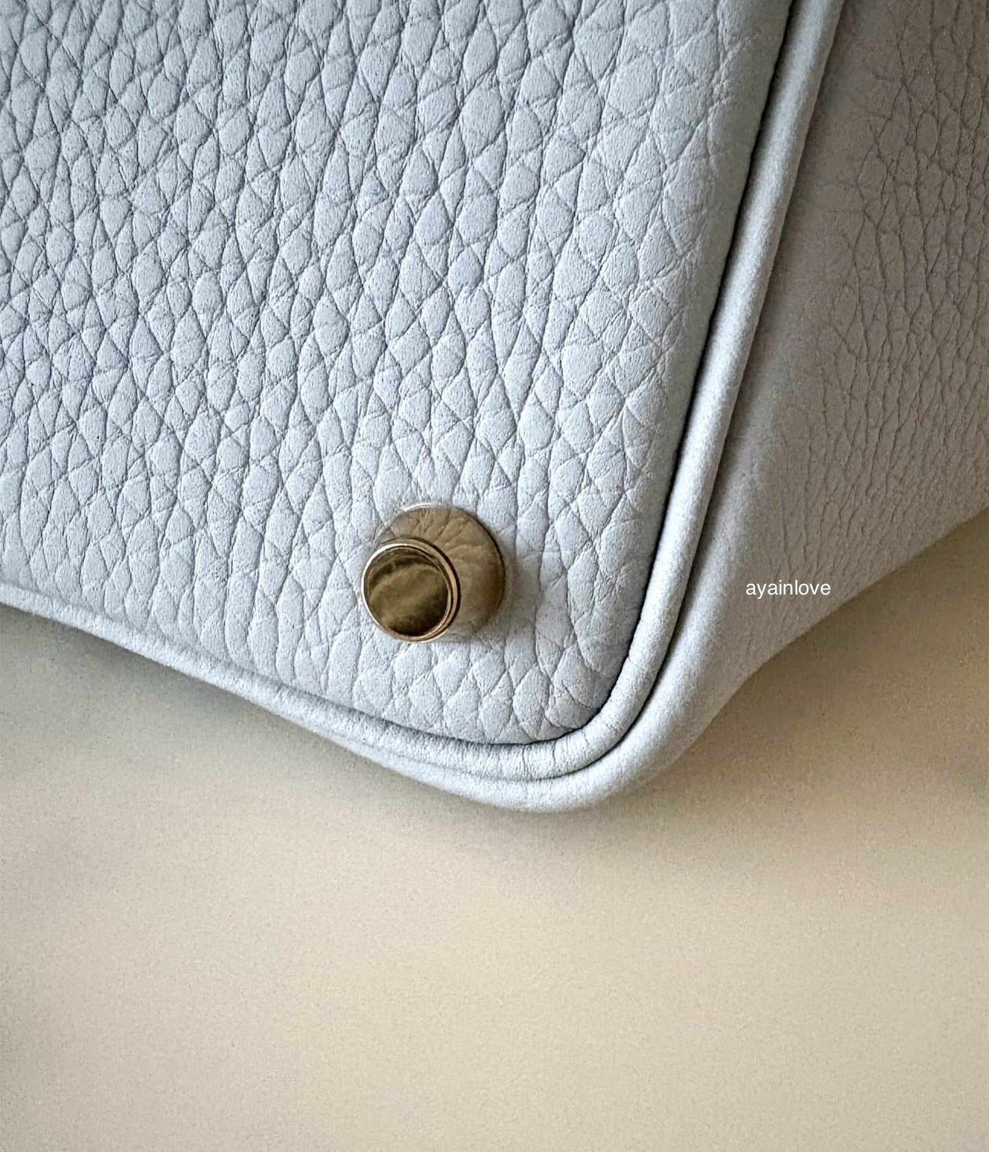 HERMES Picotin 18 Bleu Pale Taurillion Clemence Gold Hardware B Stamp