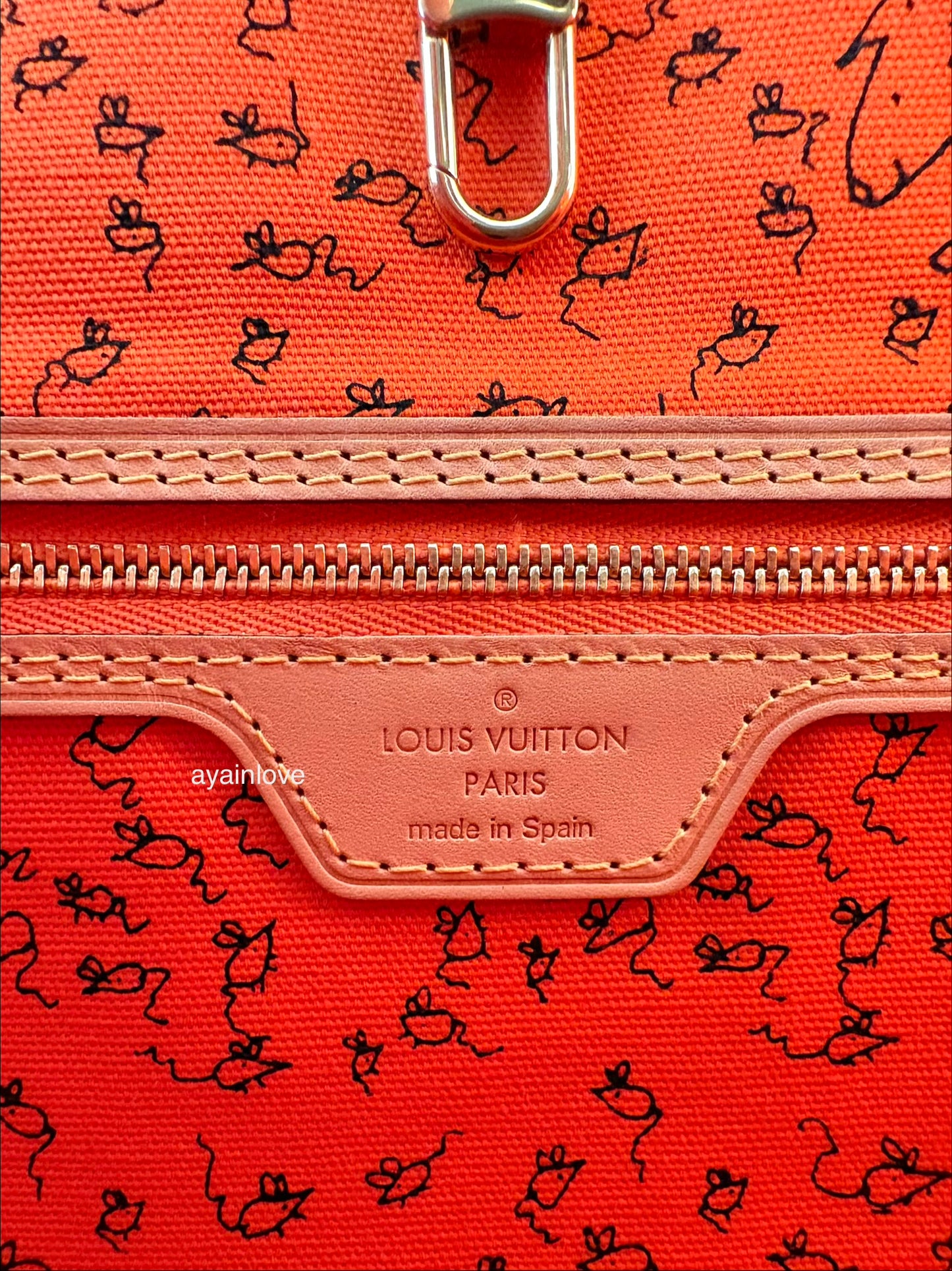 LOUIS VUITTON LV Limited Edition Grace Coddington Catogram Canvas Neverfull MM
