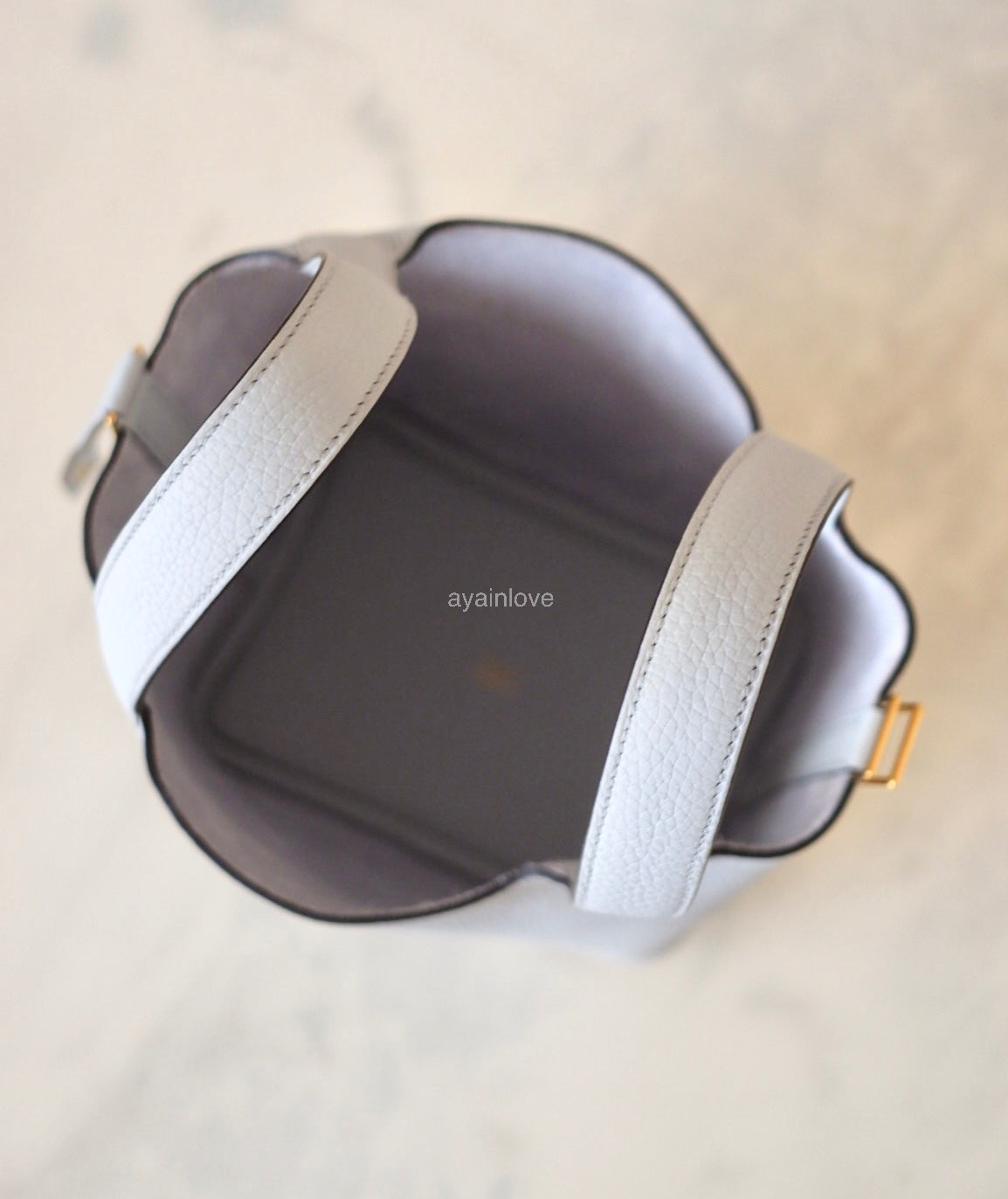 HERMES Picotin 18 Bleu Pale Taurillion Clemence Gold Hardware B Stamp