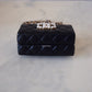 CHANEL 23A Black Lambskin CC Pearl Frame Clutch Bag Light Gold Hardware
