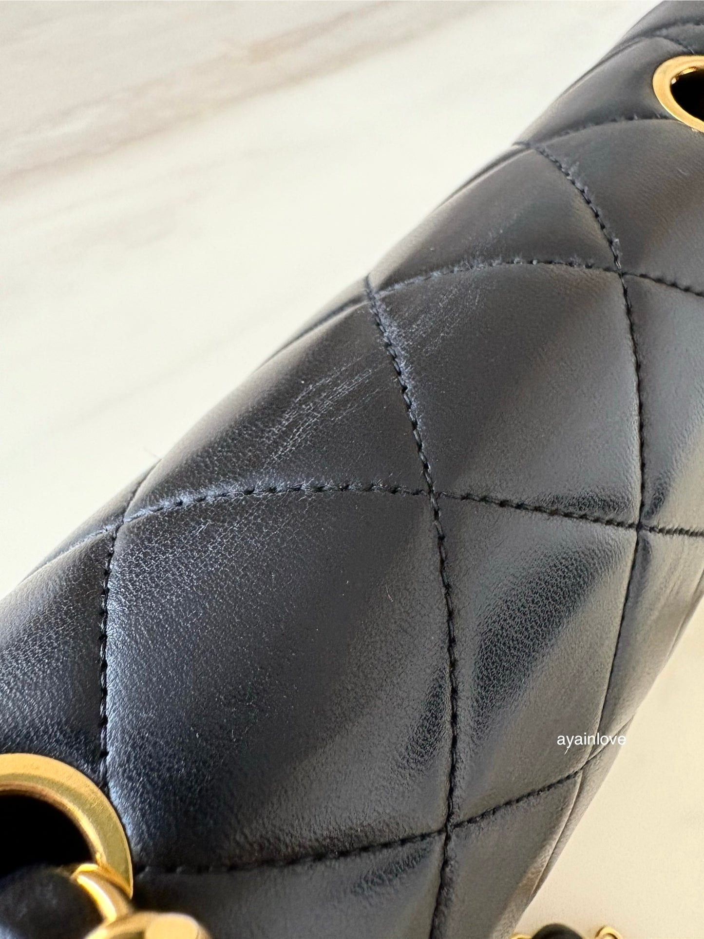 CHANEL Vintage Black Quilted Lambskin Small Diana Flap Bag 24KT Gold Plated Hardware Series 3