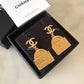 CHANEL 22A Rue Cambon CC Logo Drop Earrings Gold Hardware