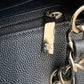 CHANEL 18B Navy Blue Caviar Quilted Rectangular Mini Flap Bag Silver Hardware