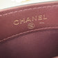 CHANEL 18A Charming Navy Blue/Burgundy Wool/Calfskin Flat Card Holder Oversized CC Gold Hardware