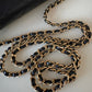 CHANEL Black Caviar Microchipped Classic Wallet On Chain Gold Hardware