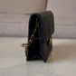 CHANEL Black Lambskin Turnlock Quilted Medium Half Flap Bag Gold Hardware