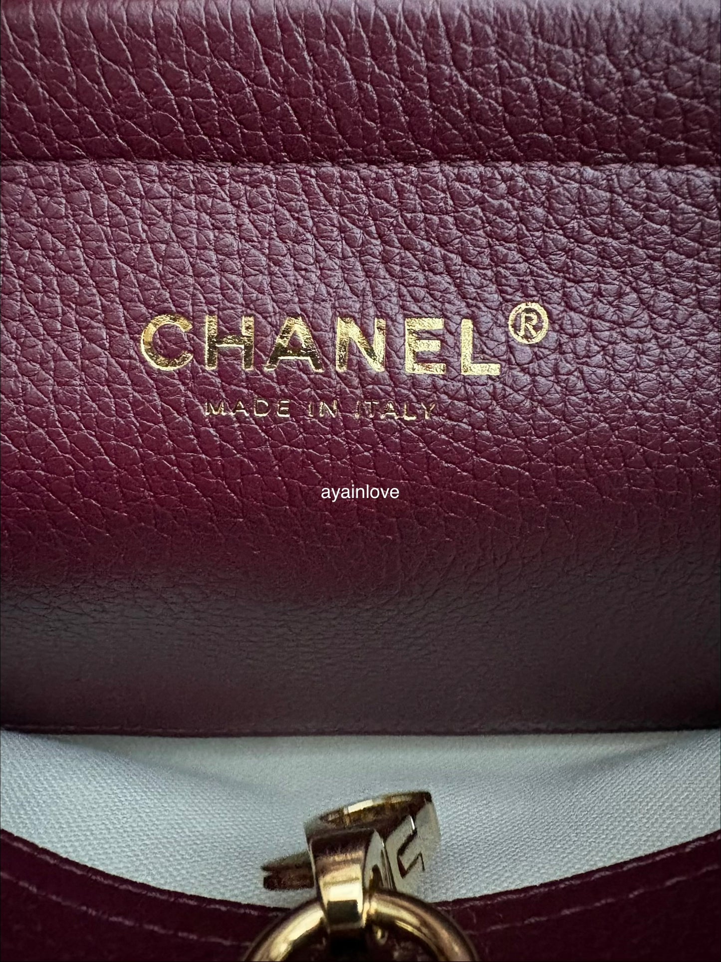 CHANEL 26S Burgundy Caviar Small Tote Urban Essential Bag Gold Hardware