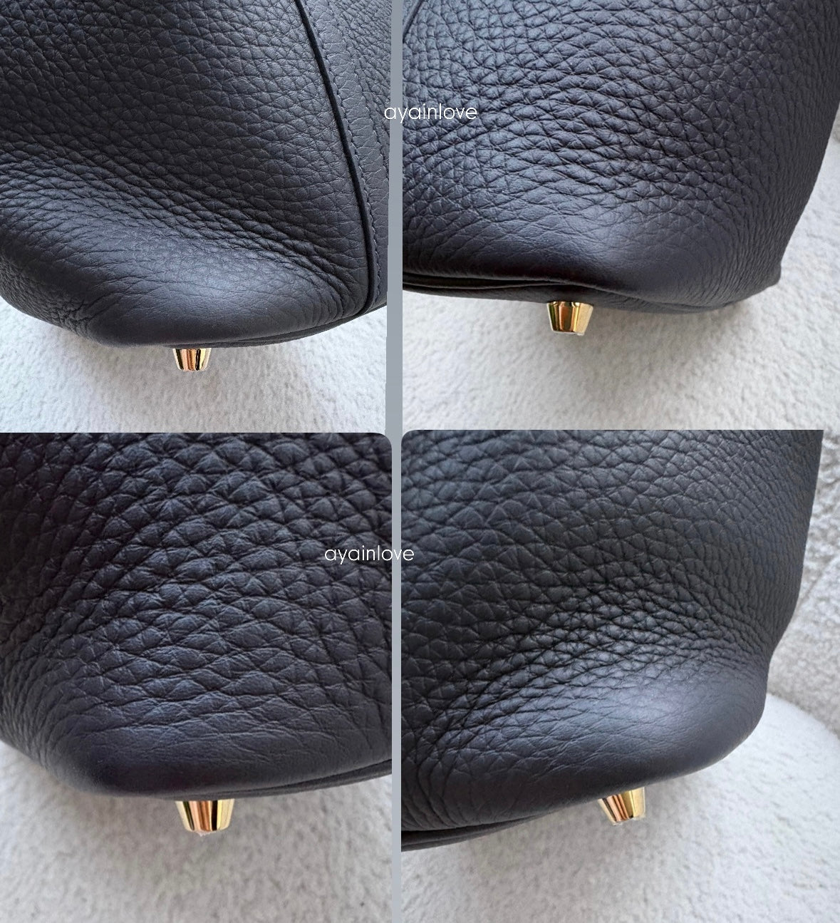 HERMES Picotin Lock 18 Caban Dark Blue Black Taurillion Clemence Gold Hardware K Stamp
