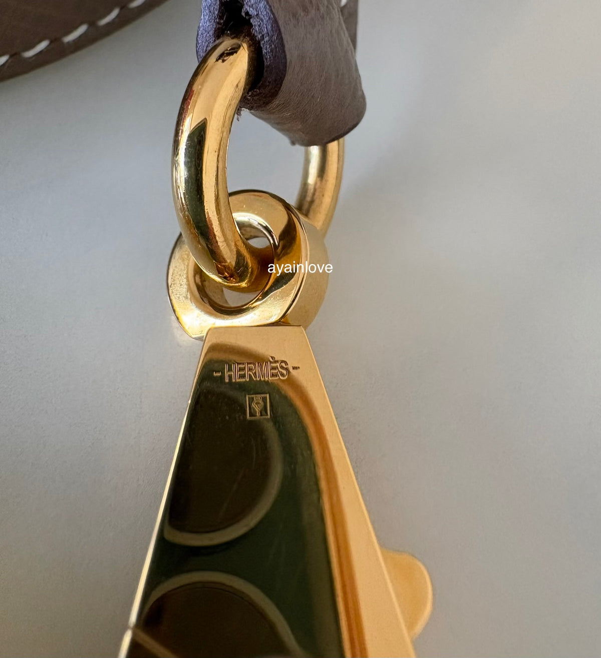 HERMES Kelly 25 Etoupe Epsom Bag Gold Hardware W Stamp