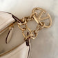 VALENTINO Vlogo Ivory Moon Zip Up Mini Hobo Bag Gold Hardware