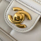 CHANEL 2025 Light Grey Lambskin Microchipped Quilted Chocolate Bar Mini Flap Bag Brushed Gold Hardware