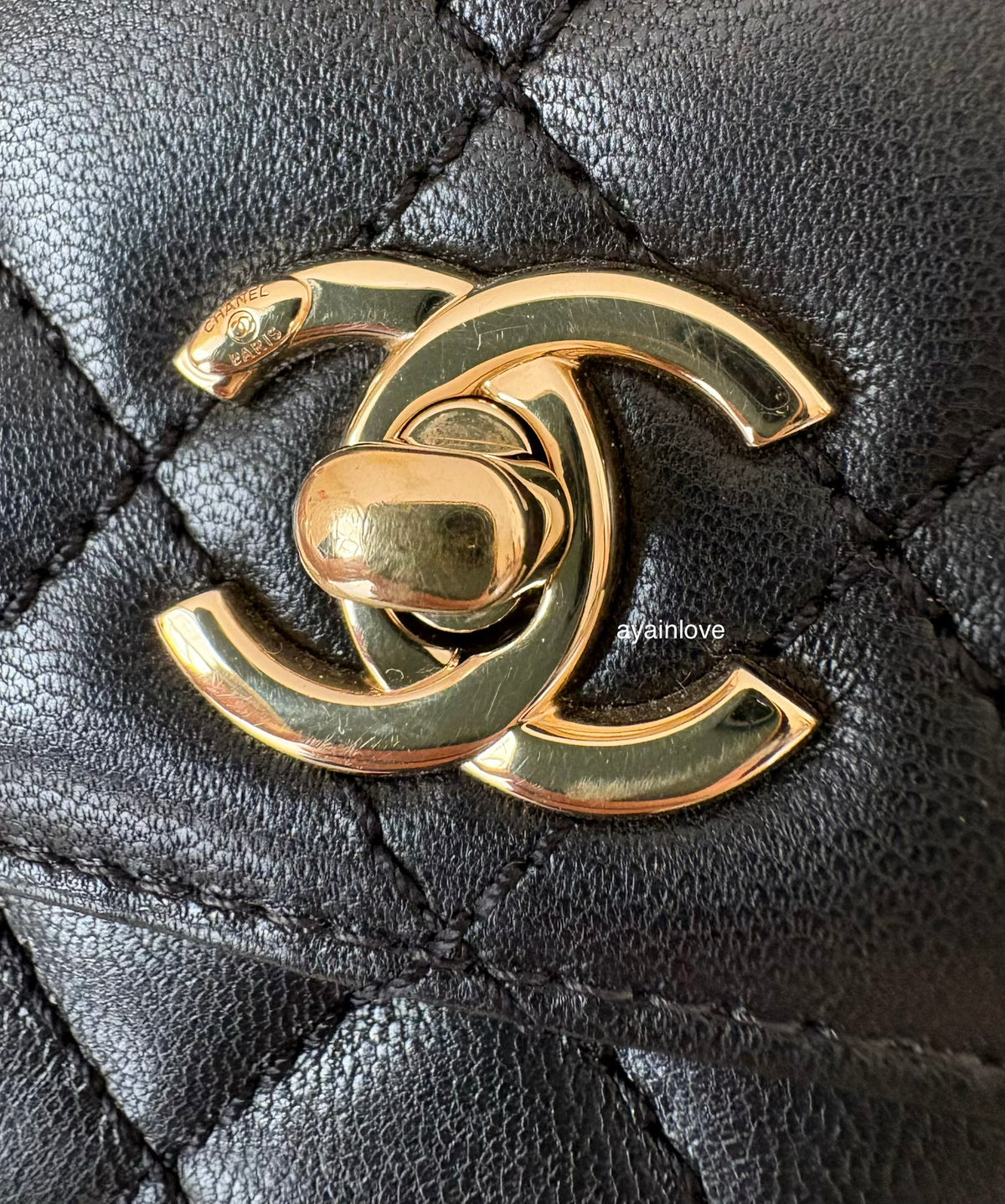 CHANEL Black Goatskin Coco Rainbow Handle Extra Mini 19cm Bag Light Gold Hardware