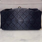 CHANEL 26P Black Washed Denim Small 25 Bag Gold Hardware