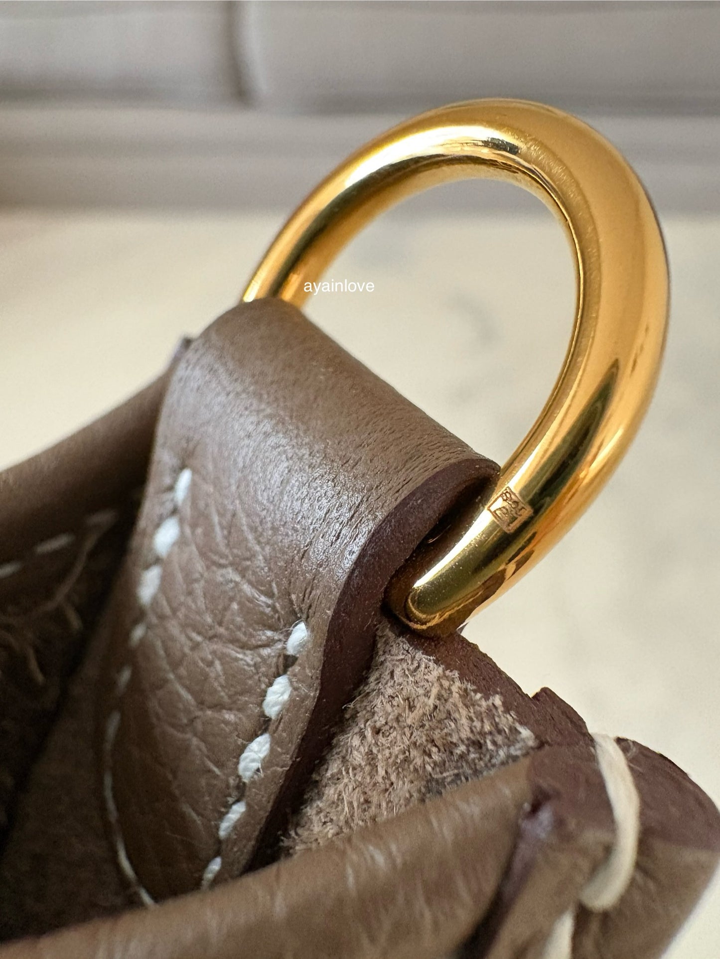 HERMES Mini Evelyne TPM 16 Amazone Etoupe Clemence Gold Hardware U Stamp