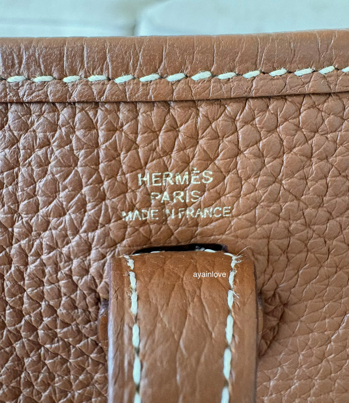 HERMES Mini Evelyne TPM 16 Amazone Gold Clemence Gold Hardware Z Stamp