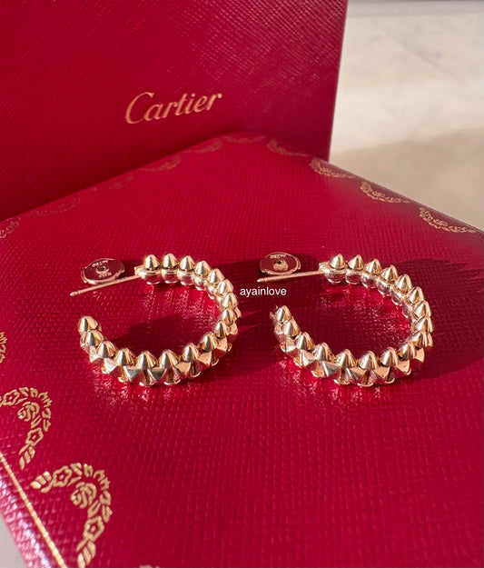 CARTIER Clash 18KT Rose Gold Hoop Earrings Small Model