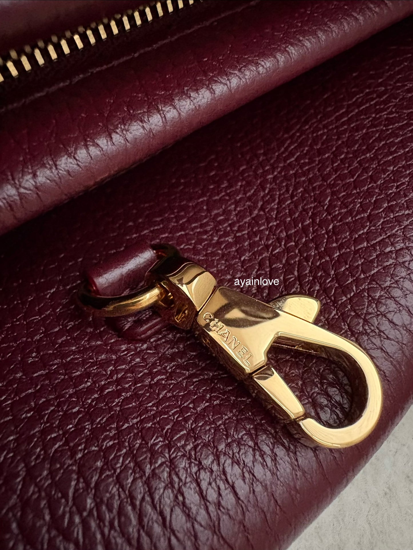 CHANEL 26S Burgundy Caviar Small Tote Urban Essential Bag Gold Hardware