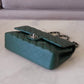 CHANEL Dark Green Lambskin Medium/Large Classic Flap Silver Hardware