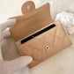 CHANEL Classic Beige Clair Caviar Small Snap Card Holder Gold Hardware