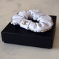 CHANEL 21P White Leather CC Scrunchie Gold Hardware