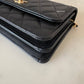 CHANEL 23S Black Caviar Wallet on Chain with Bag Charm Gold Hardware