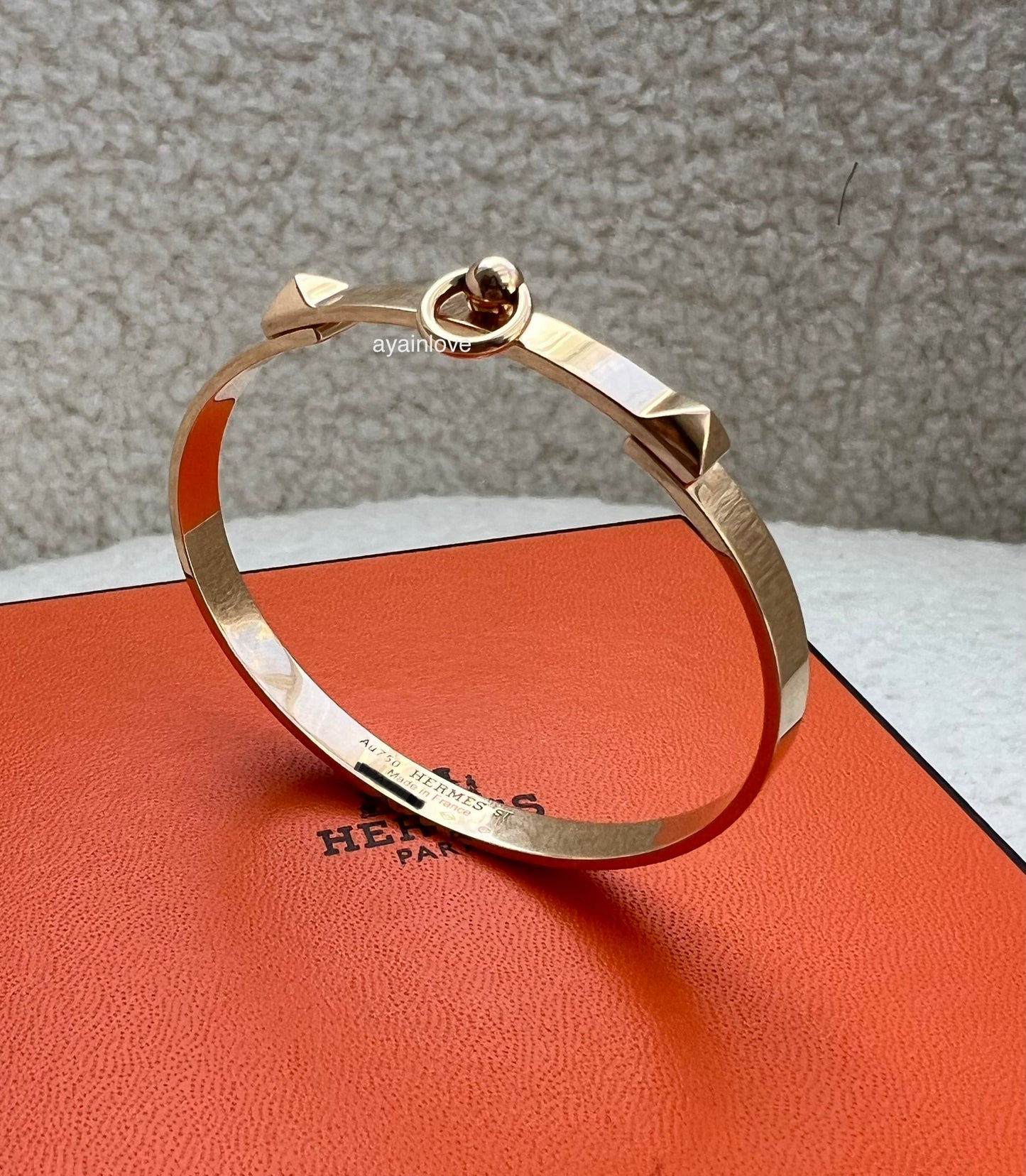 HERMES Collier De Chien CDC 18KT Rose Gold Small Model PM Bracelet