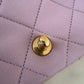 CHANEL 24S Pink Lambskin Twin Pearls Quilted Mini Flap Bag Adjustable Gold Hardware