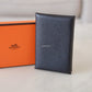 HERMES Calvi Black Noir Epsom Card Holder Palladium Hardware