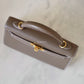 HERMES Kelly 25 Etoupe Epsom Bag Gold Hardware W Stamp